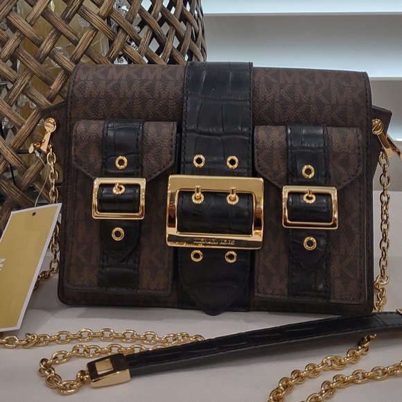 Michael Kors Handbags - Michael Kors Hayden Brown / Black MD Pocket MSGR- Hard to Find